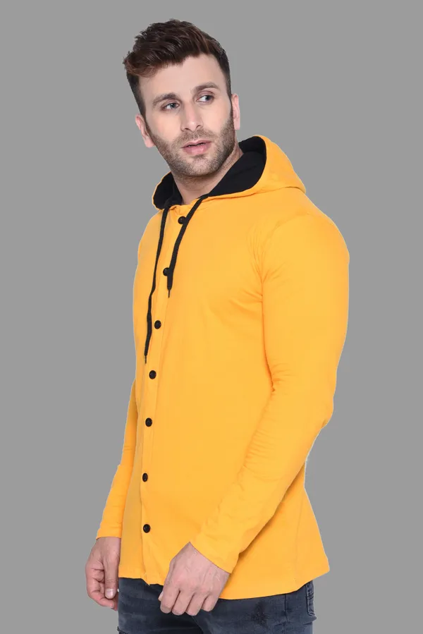 Yellow_Cotton_Blend_Hooded_Neck_Full_Sleeve_T_Shirt_For_Men