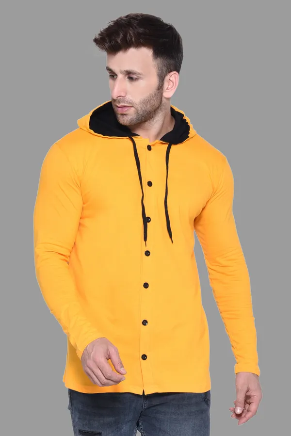 Yellow_Cotton_Blend_Hooded_Neck_Full_Sleeve_T_Shirt_For_Men
