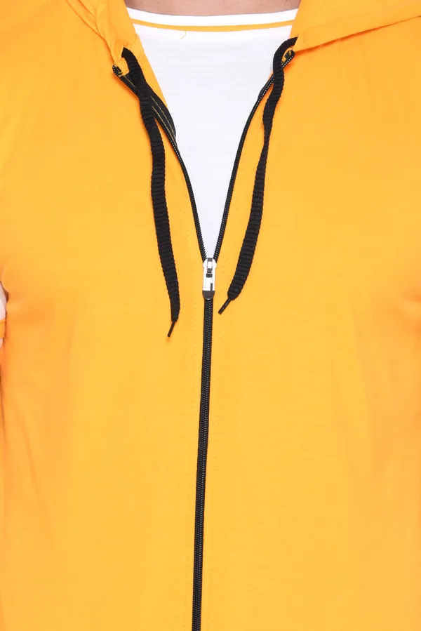 Yellow_Half_Sleeve_Cotton_Blend_Hooded_Neck_T-Shirt_For_Men