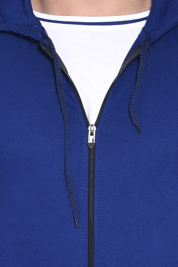 Blue_Cotton_Blend_Hooded_Neck_Half_Sleeve_T_Shirt_For_Men