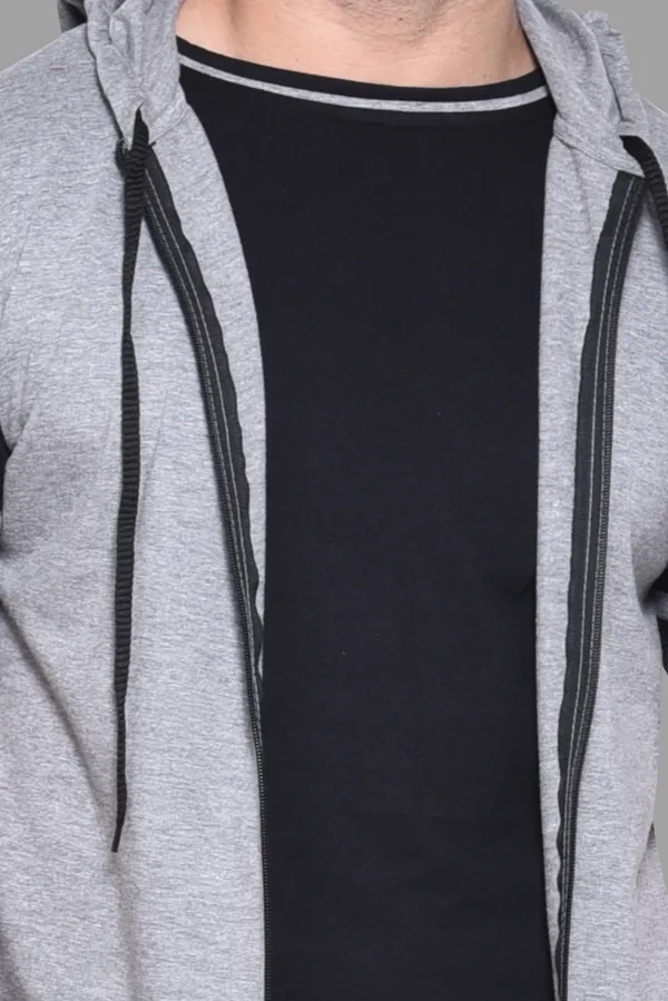Silver_Cotton_Blend_Hooded_Neck_Half_Sleeve_T_Shirt_For_Men
