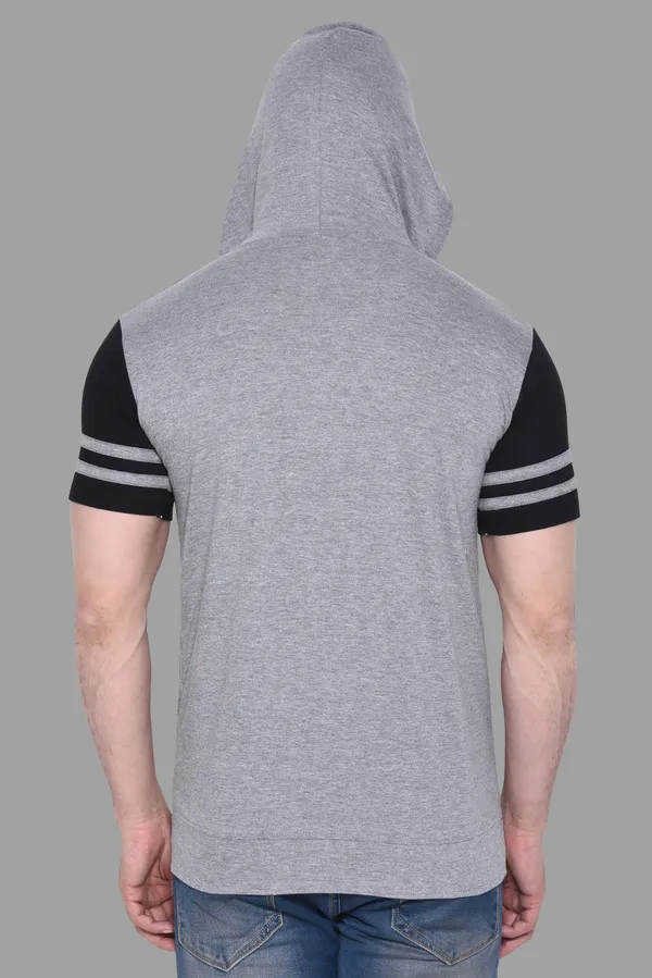 Silver_Cotton_Blend_Hooded_Neck_Half_Sleeve_T_Shirt_For_Men