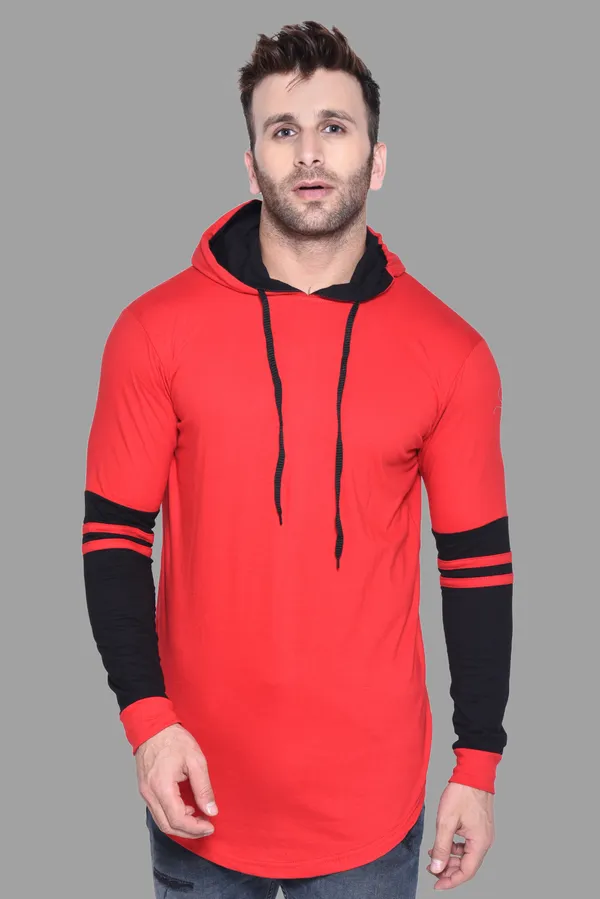 Red_&_Black_Cotton_Blend_Hooded_Neck_Full_Sleeve_T_Shirt_For_Men