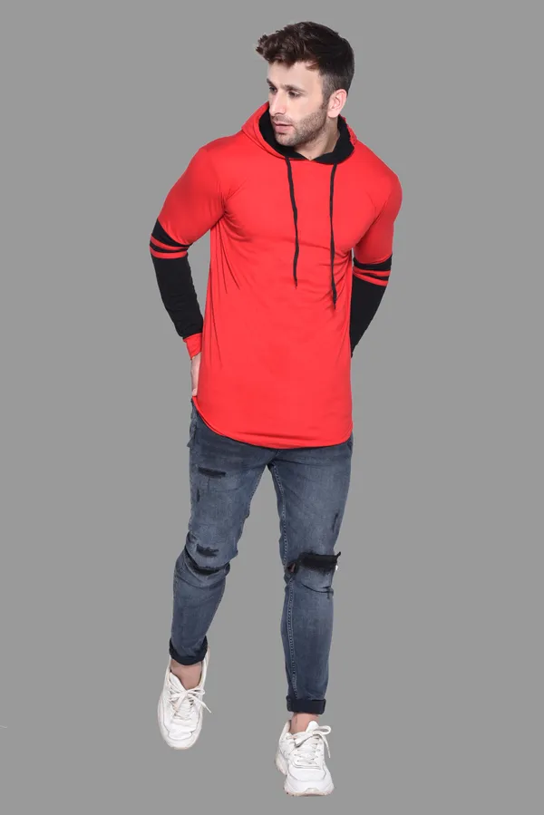 Red_&_Black_Cotton_Blend_Hooded_Neck_Full_Sleeve_T_Shirt_For_Men