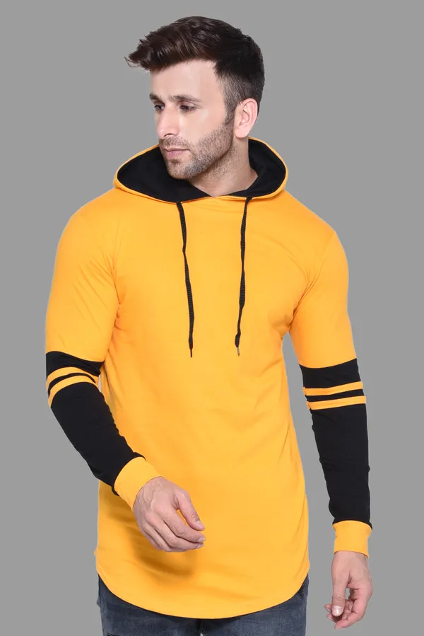 Yellow_&_Black_Cotton_Blend_Hooded_Neck_Full_Sleeve_T_Shirt_For_Men