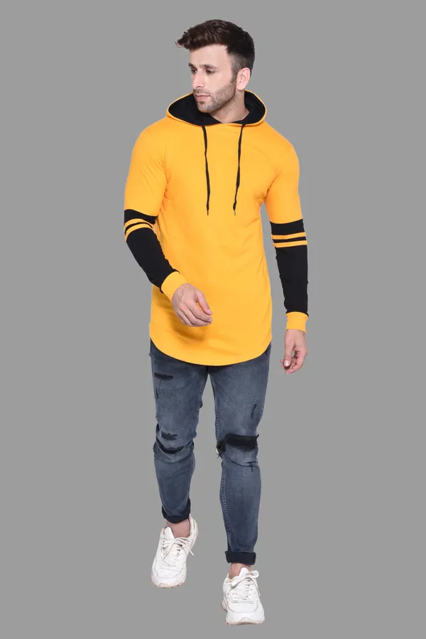 Yellow_&_Black_Cotton_Blend_Hooded_Neck_Full_Sleeve_T_Shirt_For_Men