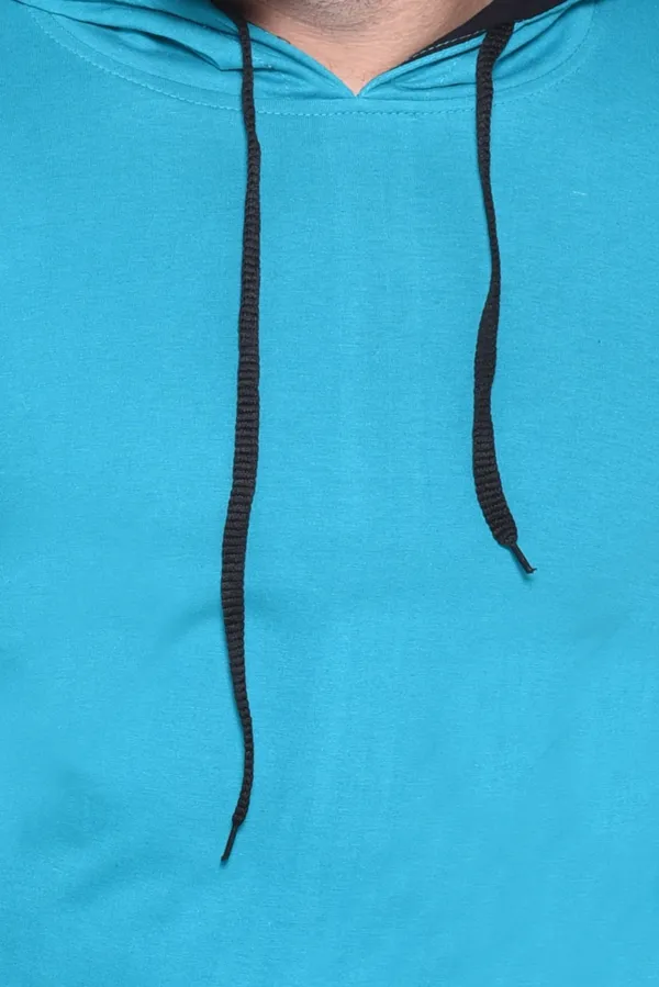 Turquoise_&_Black_Cotton_Blend_Hooded_Neck_Full_Sleeve_T_Shirt_For_Men