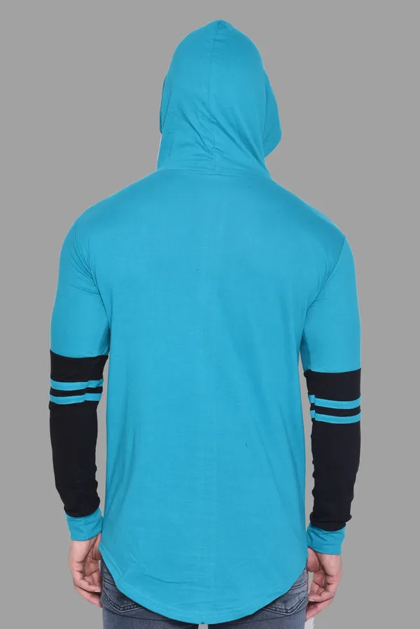 Turquoise_&_Black_Cotton_Blend_Hooded_Neck_Full_Sleeve_T_Shirt_For_Men