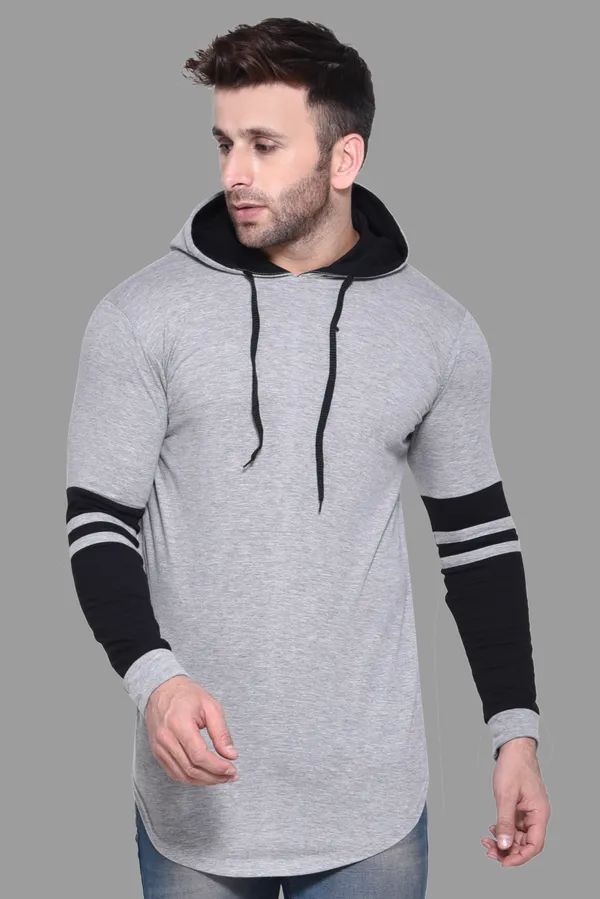 Silver_&_Black_Cotton_Blend_Hooded_Neck_Full_Sleeve_T_Shirt_For_Men