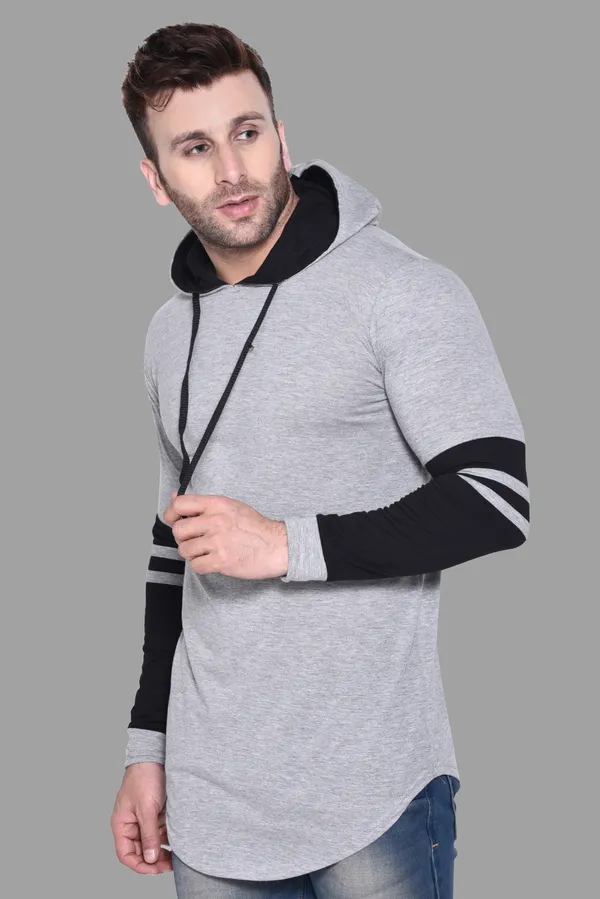Silver_&_Black_Cotton_Blend_Hooded_Neck_Full_Sleeve_T_Shirt_For_Men