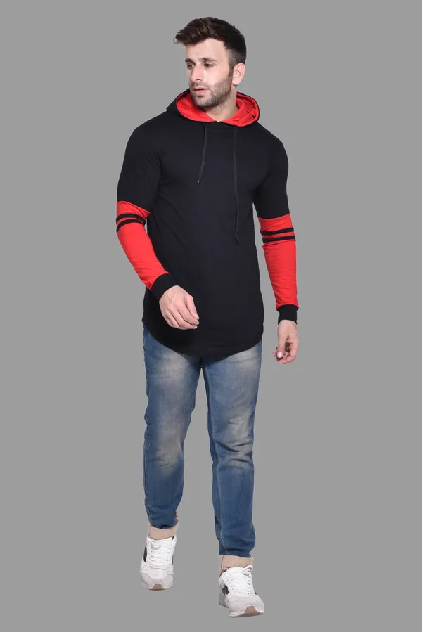 Black_&_Red_Cotton_Blend_Hooded_Neck_Full_Sleeve_T_Shirt_For_Men