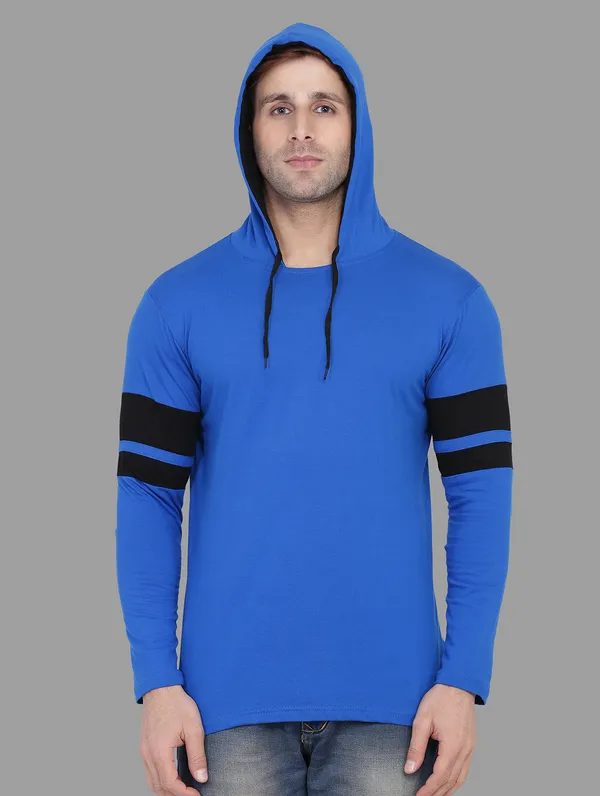 Blue_&_Black_Cotton_Blend_Hooded_Neck_Full_Sleeve_T_Shirt_For_Men