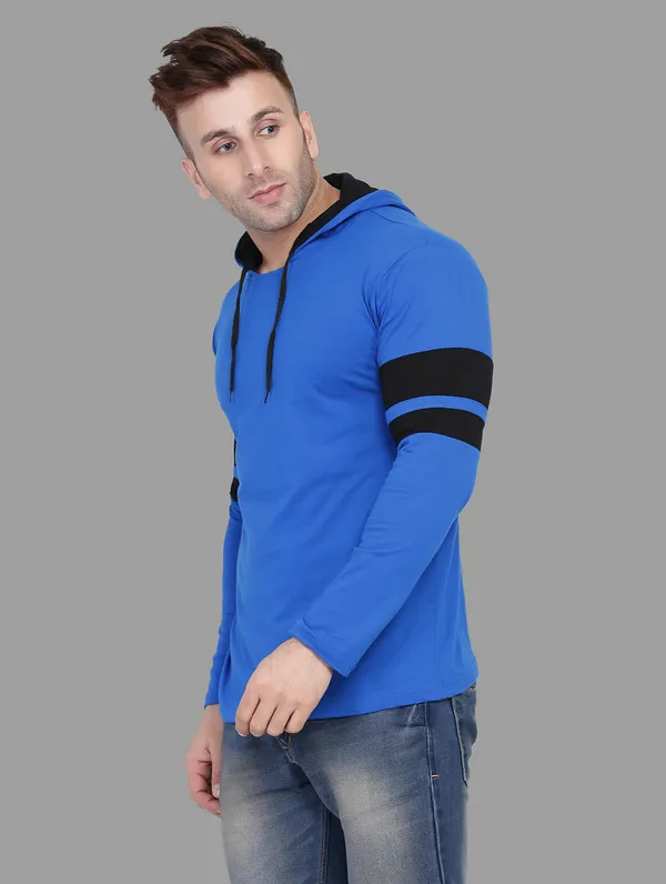Blue_&_Black_Cotton_Blend_Hooded_Neck_Full_Sleeve_T_Shirt_For_Men