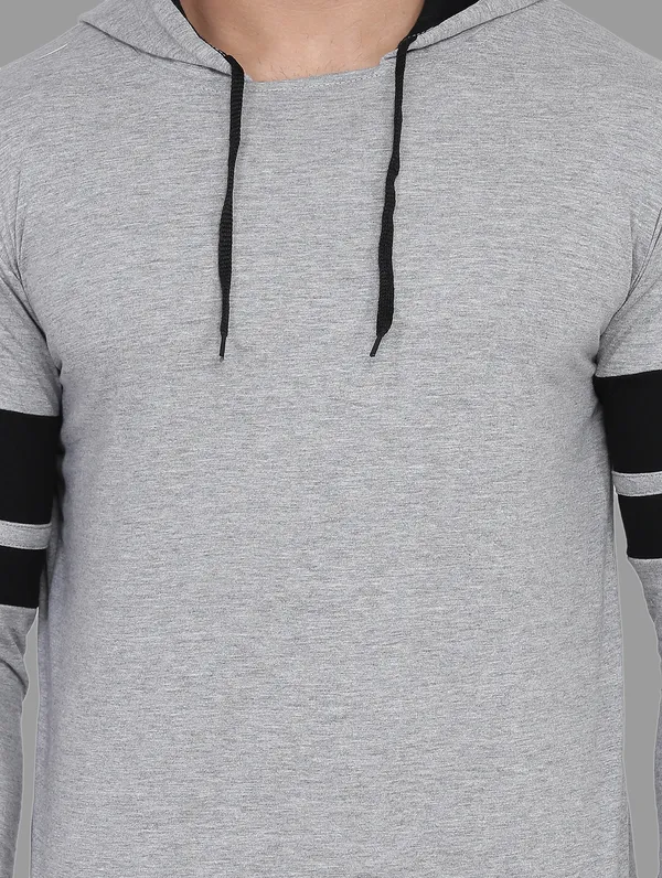 Silver_&_Black_Cotton_Blend_Hooded_Neck_Full_Sleeve_T_Shirt_For_Men