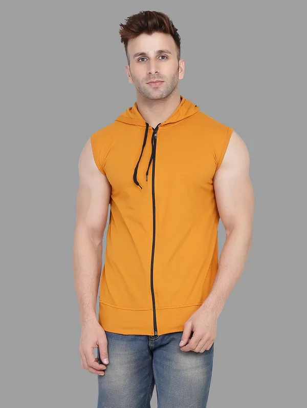 Mustard_Cotton_Blend_Hooded_Neck_Sleeveless_T_Shirt_For_Men