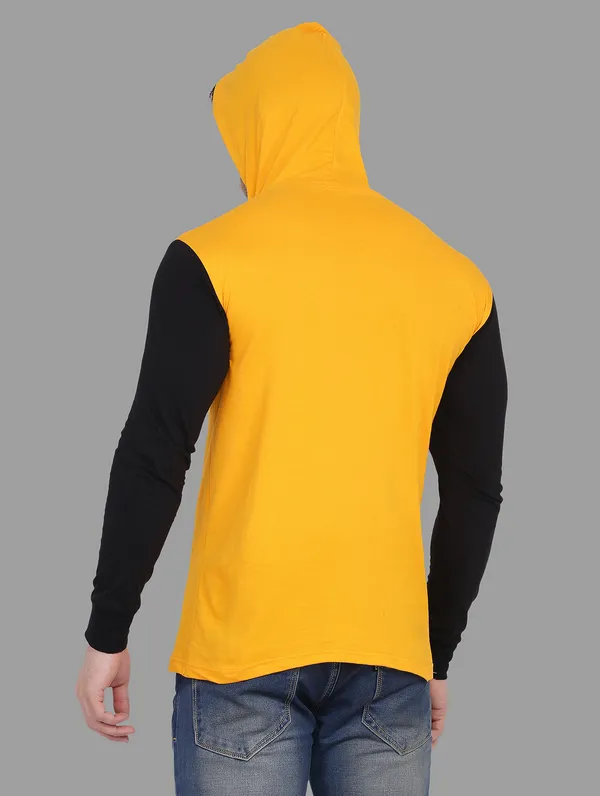 Yellow_&_Black_Cotton_Blend_Hooded_Neck_Full_Sleeve_T_Shirt_For_Men