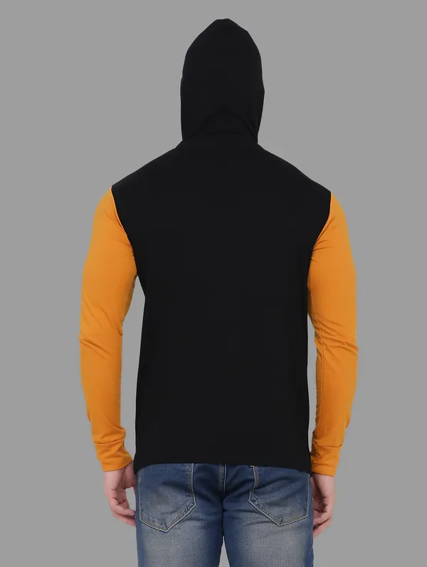 Black_&_Mustard_Cotton_Blend_Hooded_Neck_Full_Sleeve_T_Shirt_For_Men