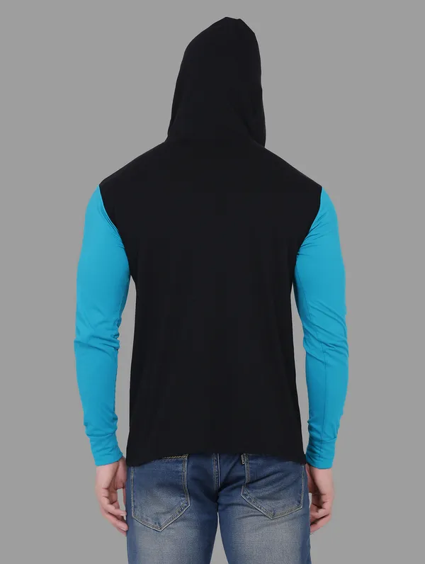 Black_&_Turquoise_Cotton_Blend_Hooded_Neck_Full_Sleeve_T_Shirt_For_Men