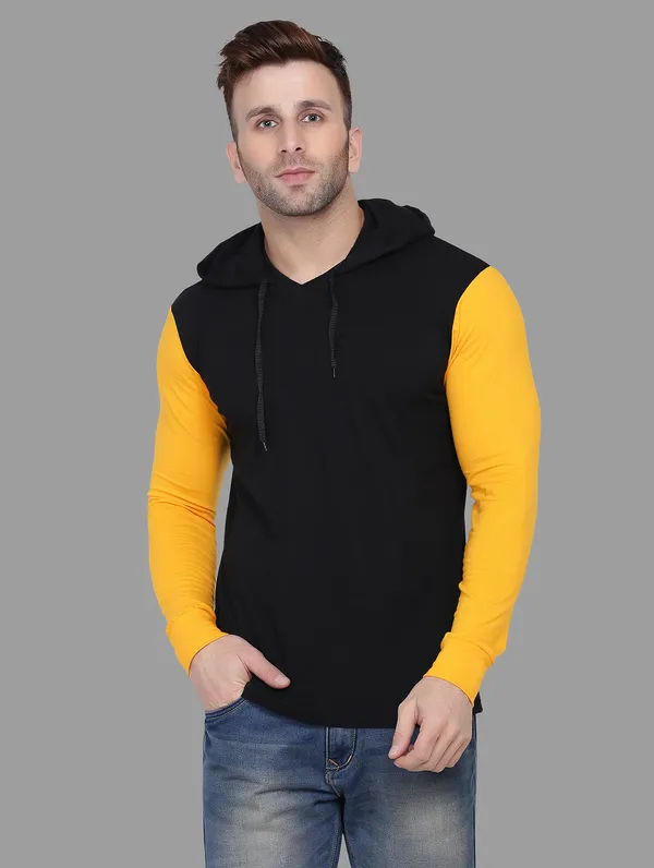 Black_&_Yellow_Cotton_Blend_Hooded_Neck_Full_Sleeve_T_Shirt_For_Men