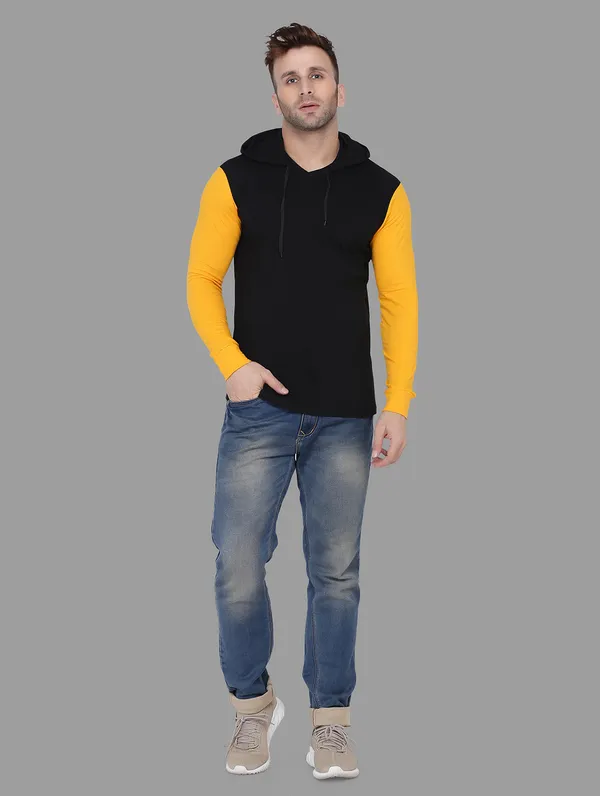 Black_&_Yellow_Cotton_Blend_Hooded_Neck_Full_Sleeve_T_Shirt_For_Men