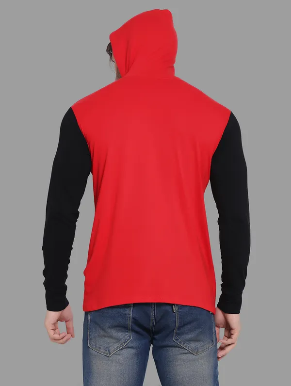 Red_&_Black_Cotton_Blend_Hooded_Neck_Full_Sleeve_T_Shirt_For_Men