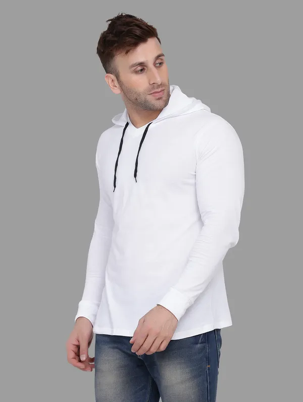 White_Cotton_Blend_Hooded_Neck_Full_Sleeve_T_Shirt_For_Men