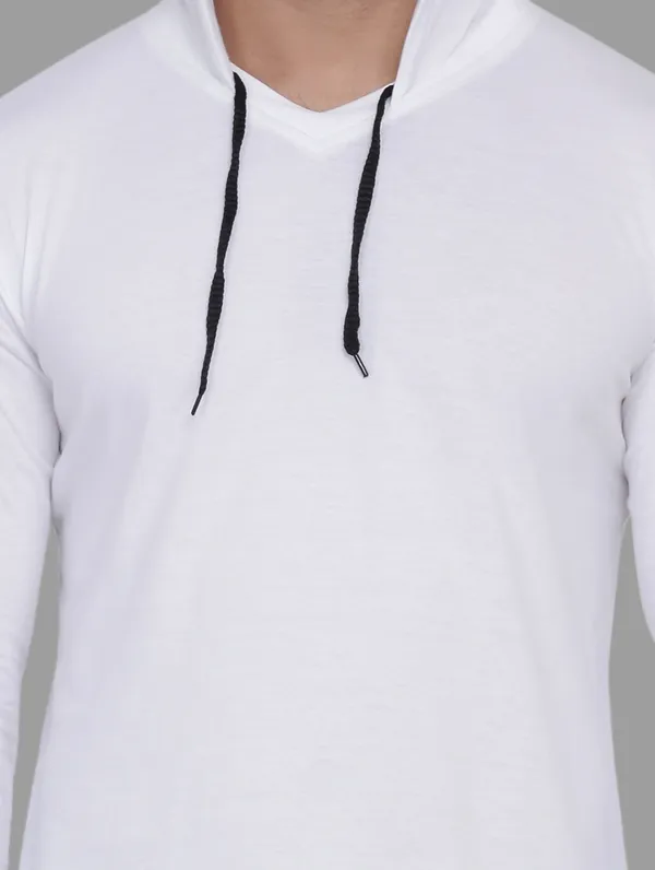 White_Cotton_Blend_Hooded_Neck_Full_Sleeve_T_Shirt_For_Men