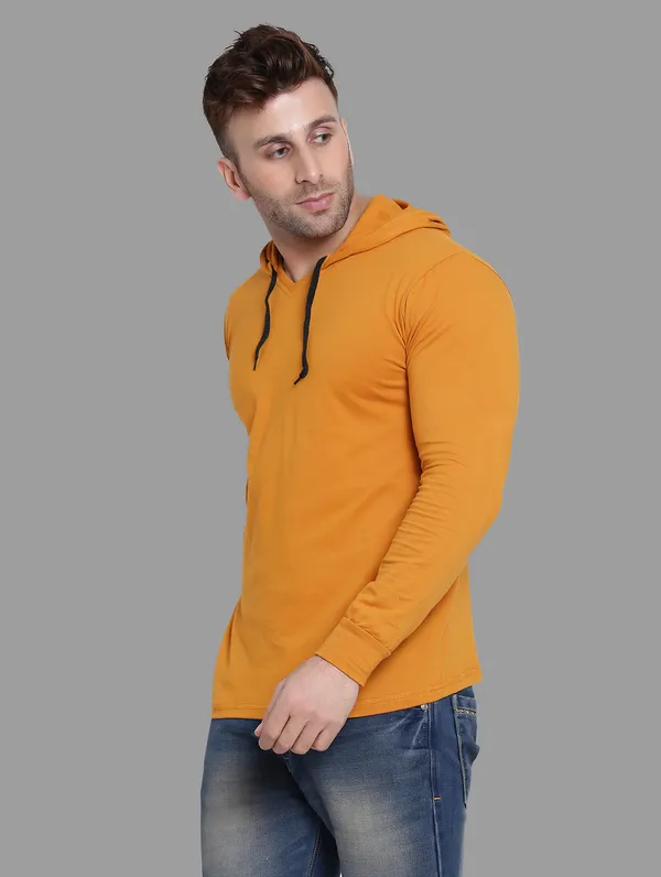 Mustard_Cotton_Blend_Hooded_Neck_Full_Sleeve_T_Shirt_For_Men