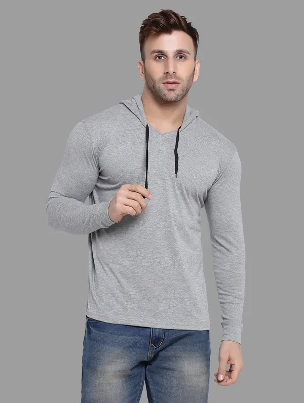 Silver_Cotton_Blend_Hooded_Neck_Full_Sleeve_T_Shirt_For_Men