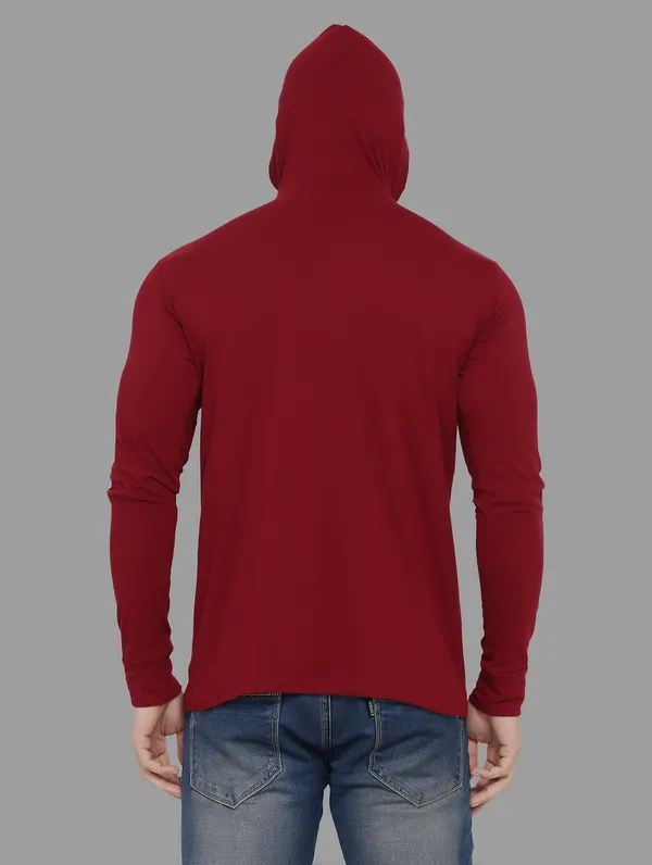 Maroon_Cotton_Blend_Hooded_Neck_Full_Sleeve_T_Shirt_For_Men