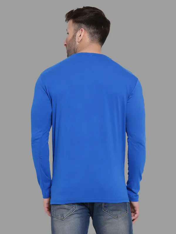 Blue_Cotton_Blend_V_Neck_Full_Sleeve_T_Shirt_For_Men