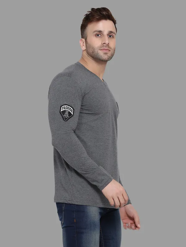 Grey_Cotton_Blend_V_Neck_Full_Sleeve_T_Shirt_For_Men