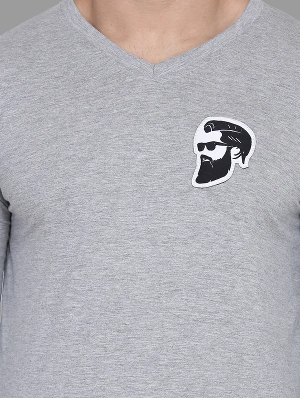 Silver_Cotton_Blend_V_Neck_Full_Sleeve_T_Shirt_For_Men
