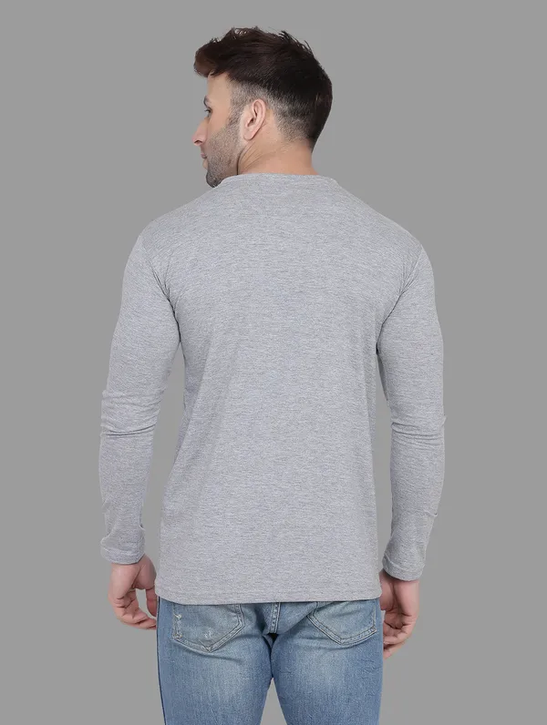 Silver_Cotton_Blend_V_Neck_Full_Sleeve_T_Shirt_For_Men