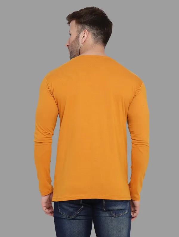 Mustard_Cotton_Blend_V_Neck_Full_Sleeve_T_Shirt_For_Men