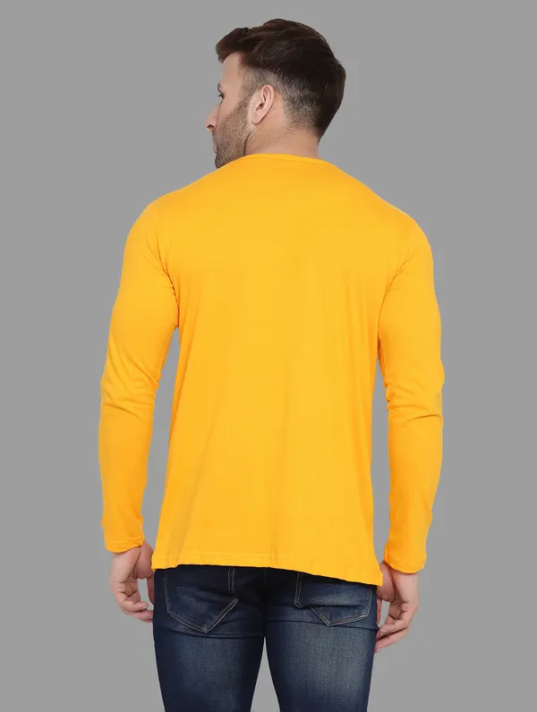 Yellow_Cotton_Blend_Round_Neck_Full_Sleeve_T_Shirt_For_Men