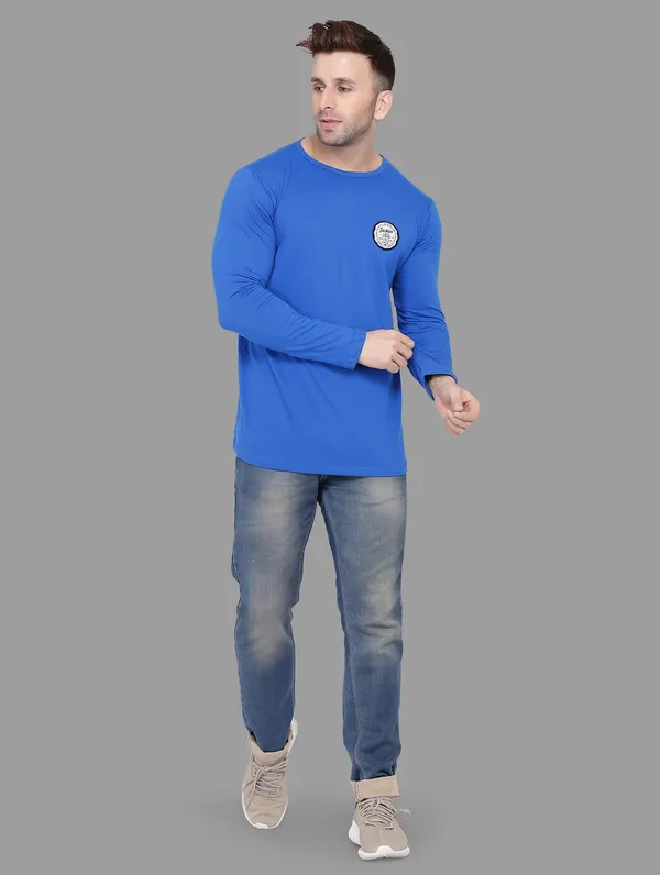 Blue_Cotton_Blend_Round_Neck_Full_Sleeve_T_Shirt_For_Men