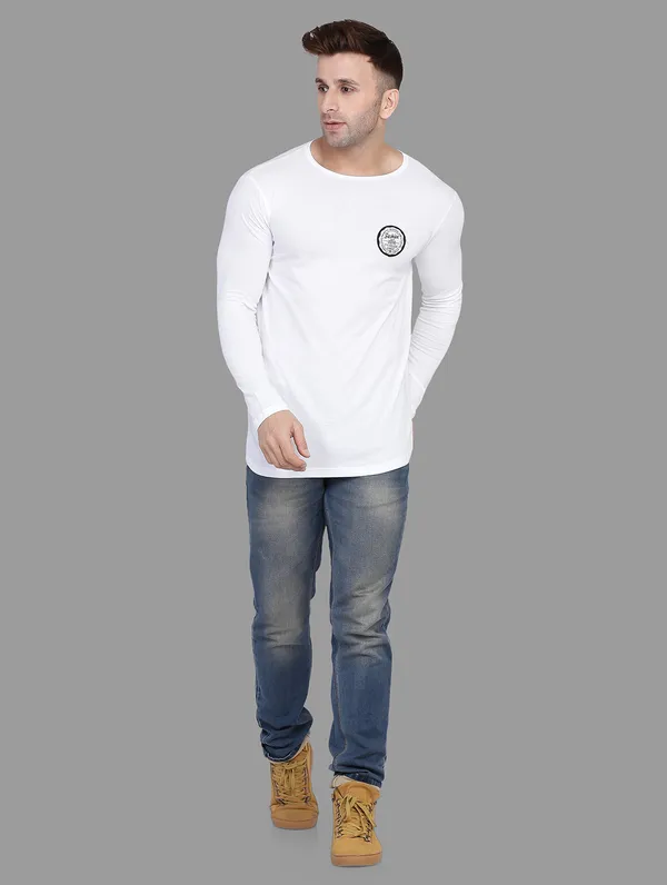 White_Cotton_Blend_Round_Neck_Full_Sleeve_T_Shirt_For_Men