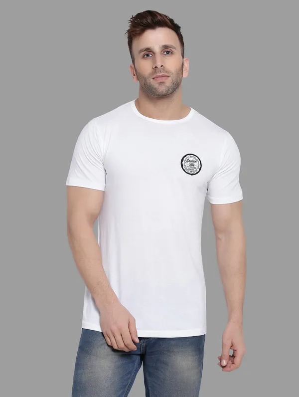 White_Cotton_Blend_Round_Neck_Half_Sleeve_T_Shirt_For_Men