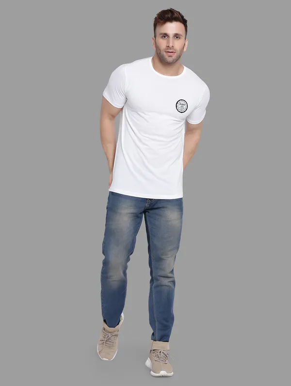 White_Cotton_Blend_Round_Neck_Half_Sleeve_T_Shirt_For_Men
