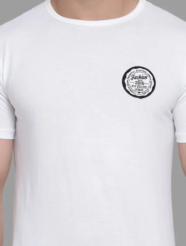 White_Cotton_Blend_Round_Neck_Half_Sleeve_T_Shirt_For_Men