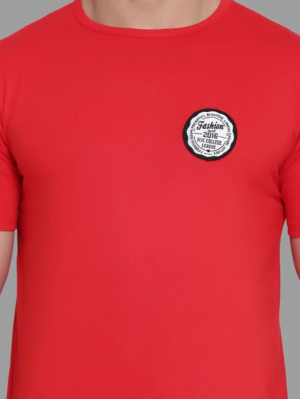 Red_Cotton_Blend_Round_Neck_Half_Sleeve_T_Shirt_For_Men