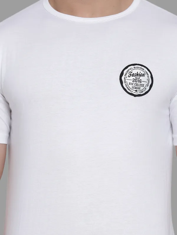 White_Cotton_Blend_Round_Neck_Half_Sleeve_T_Shirt_For_Men