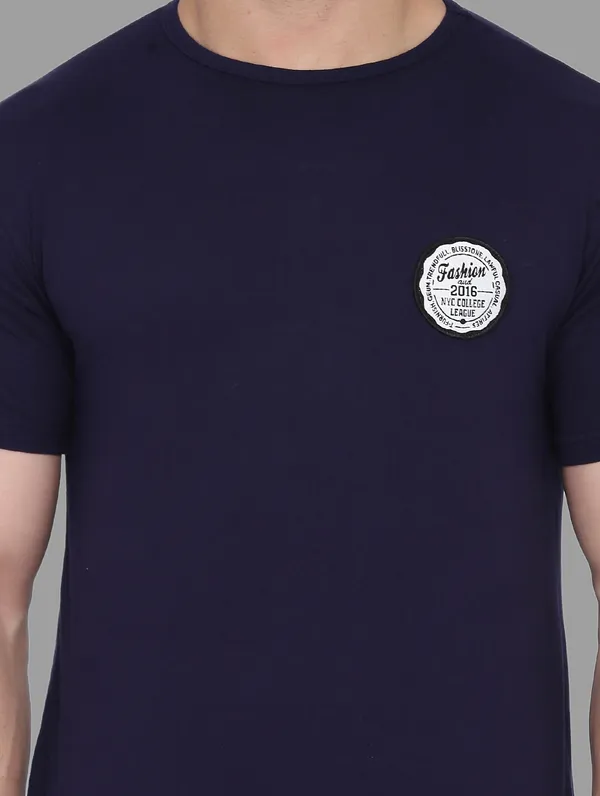 Dark_Blue_Cotton_Blend_Round_Neck_Half_Sleeve_T_Shirt_For_Men