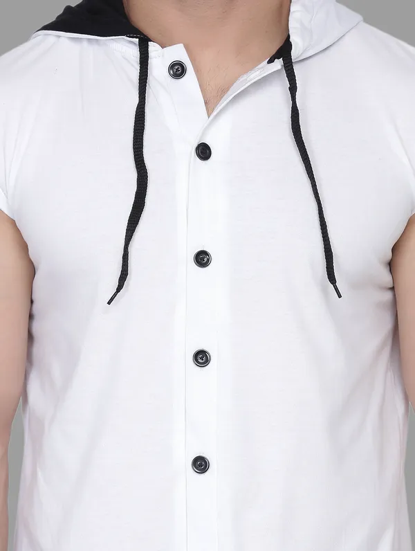 White_Cotton_Blend_Hooded_Neck_Sleeveless_T_Shirt_For_Men