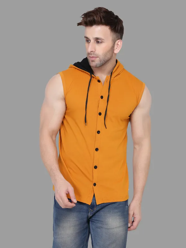Mustard_Cotton_Blend_Hooded_Neck_Sleeveless_T_Shirt_For_Men