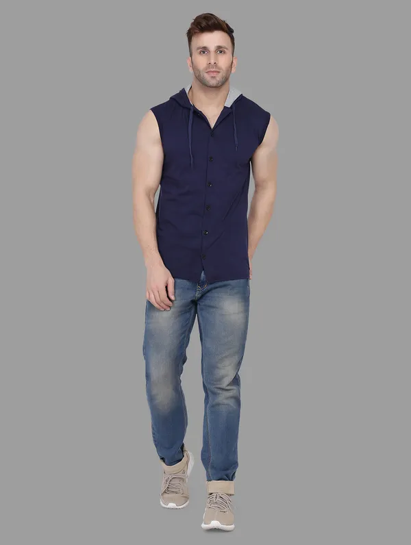 Dark_Blue_Cotton_Blend_Hooded_Neck_Sleeveless_T_Shirt_For_Men