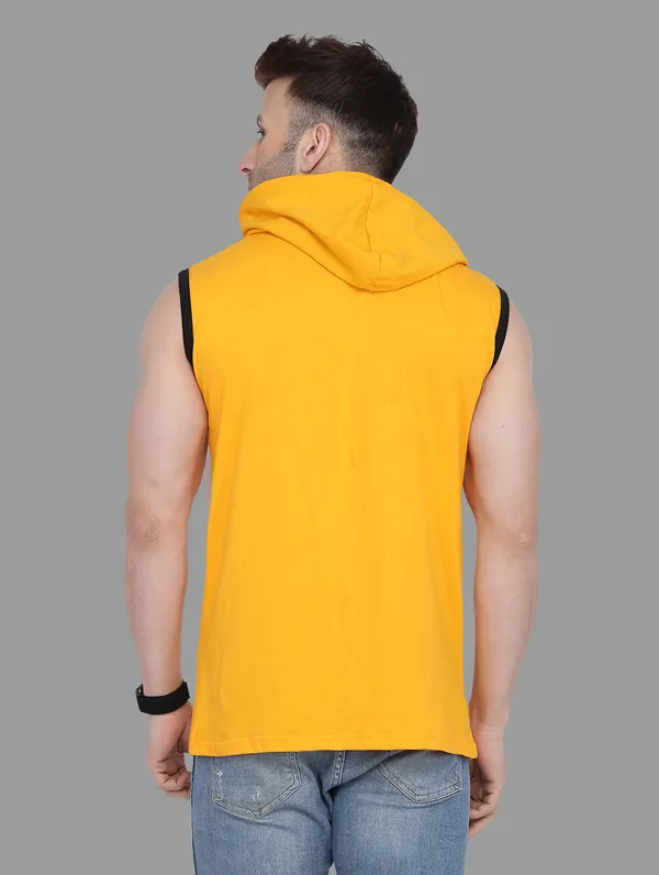Yellow_Cotton_Blend_Hooded_Neck_Sleeveless_T_Shirt_For_Men