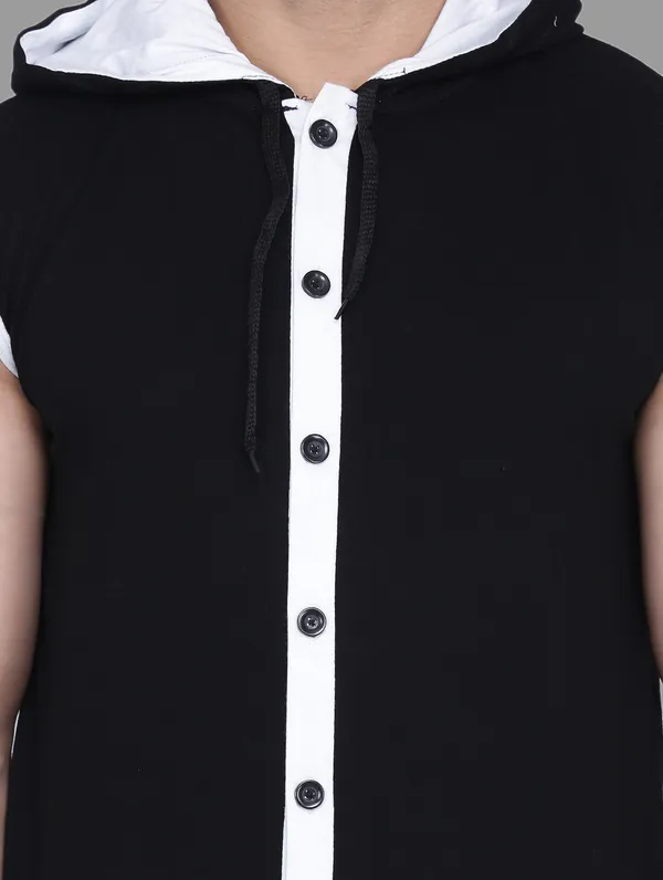 Black_Cotton_Blend_Hooded_Neck_Sleeveless_T_Shirt_For_Men