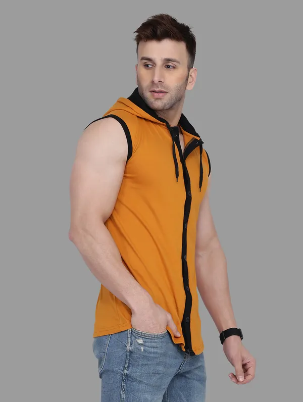 Mustard_Cotton_Blend_Hooded_Neck_Sleeveless_T_Shirt_For_Men